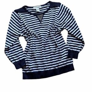 Cathy Daniels black and White Striped Kids Sweater